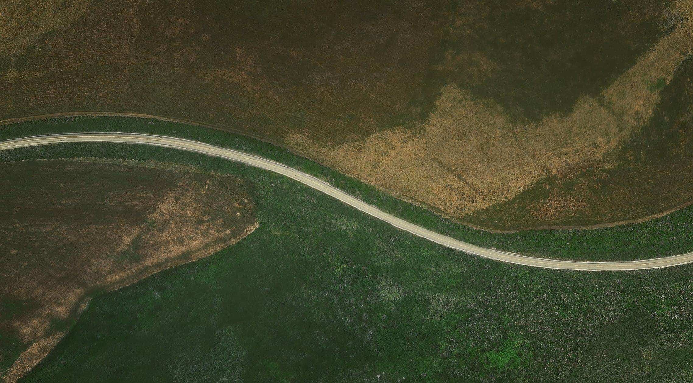 Aerial view of the road Aerial view of the road